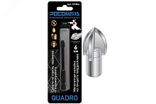 Сверло по стеклу и керамике 6 мм Росомаха 4 грани шестигранный хвостовик  картинка